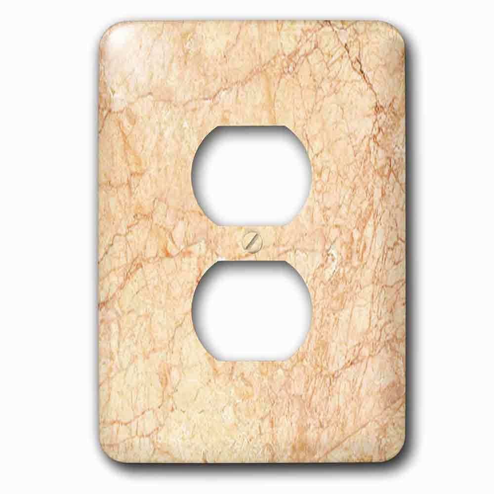 Jazzy Wallplates Single Duplex Outlet With Crema Valencia Marble Print