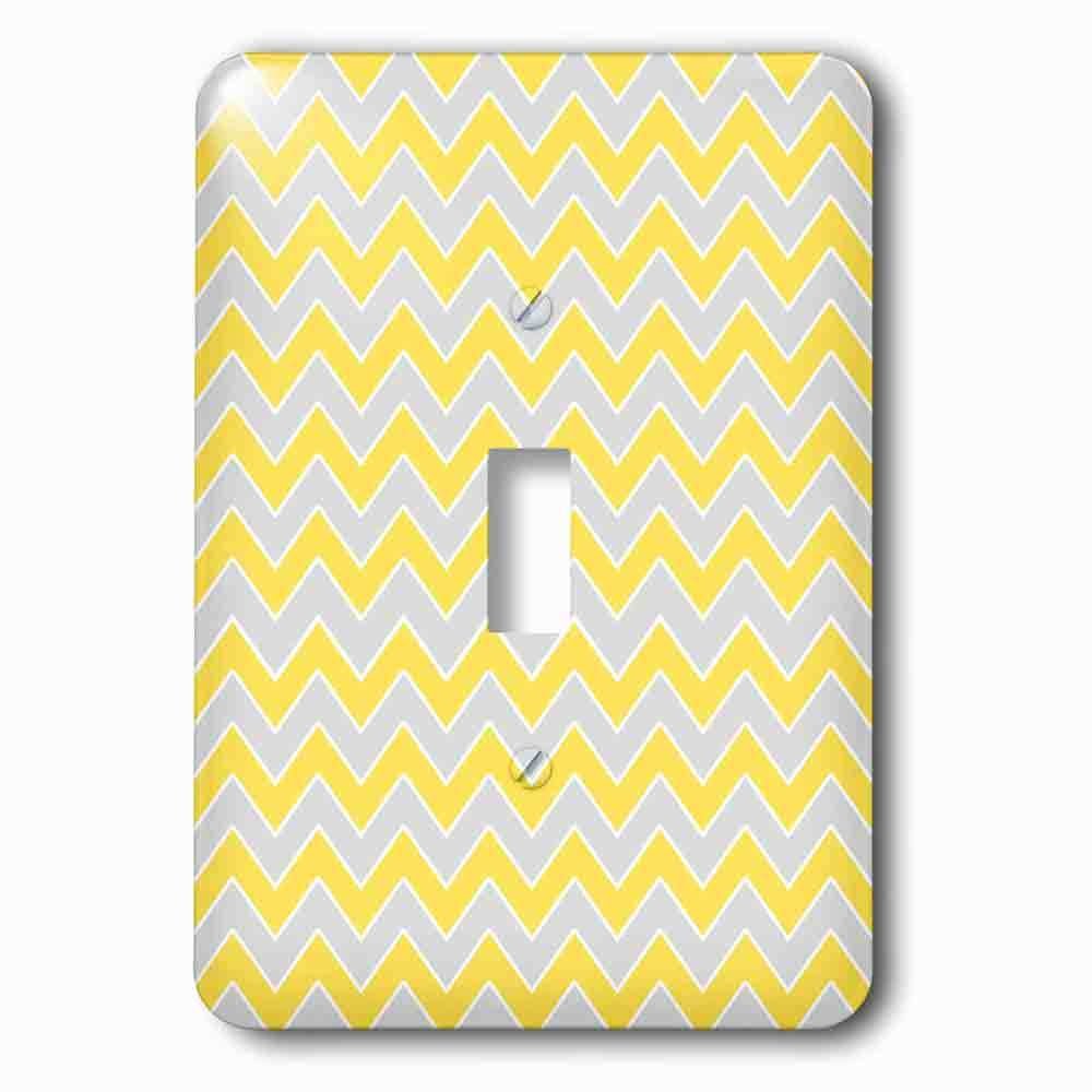 Jazzy Wallplates Single Toggle Wallplate With Chevron Pattern Yellow And Gray Zigzag