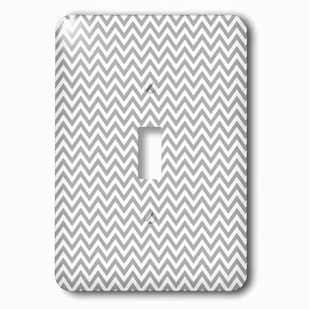 Jazzy Wallplates Single Toggle Wallplate With Grey And White Girly Chic Chevron Zigzag