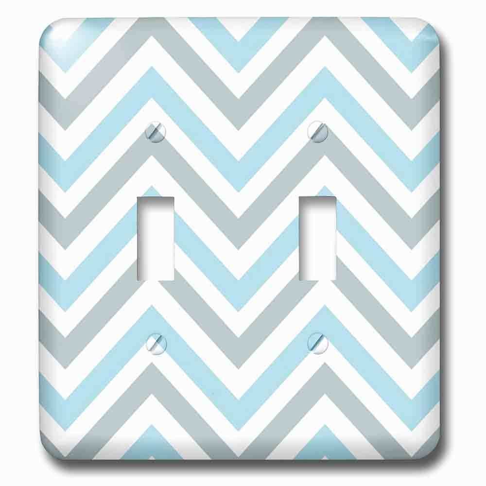 Jazzy Wallplates Double Toggle Wallplate With Light Blue And Grey Chevron Zig Zag Pattern Modern Pastel Zigzags