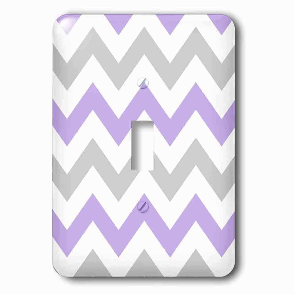 Jazzy Wallplates Single Toggle Wallplate With Lilac And Grey Chevron Zig Zag Pattern Gray White Purple Zigzag Stripe