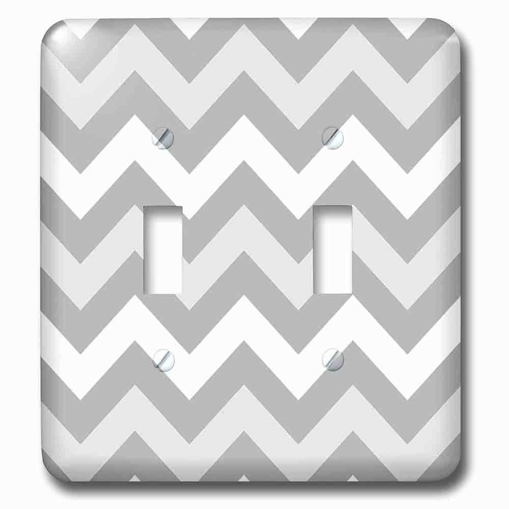 Jazzy Wallplates Double Toggle Wallplate With Shades Of Gray Chevron Zig Zag Pattern Light Pastel Grey Zigzags