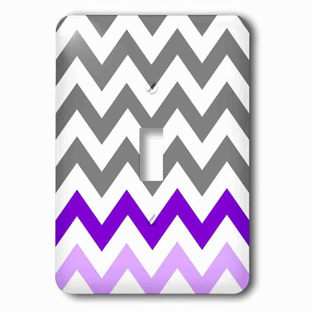 Jazzy Wallplates Single Toggle Wallplate With Charcoal Grey Chevron With Purple Zig Zag Accent Gray Zigzag Pattern