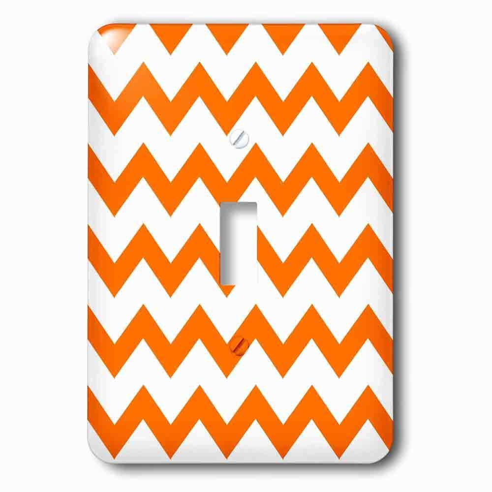 Jazzy Wallplates Single Toggle Wallplate With Orange And White Chevron Pattern