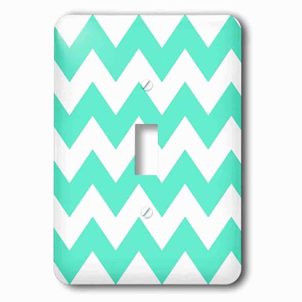 Jazzy Wallplates Single Toggle Wallplate With Mint And White Chevron Pattern
