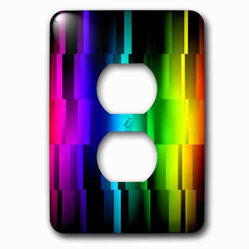 Jazzy Wallplates Single Duplex Outlet With Prism Fractions A Spectrum Of Colors Displayed In Geometric Section