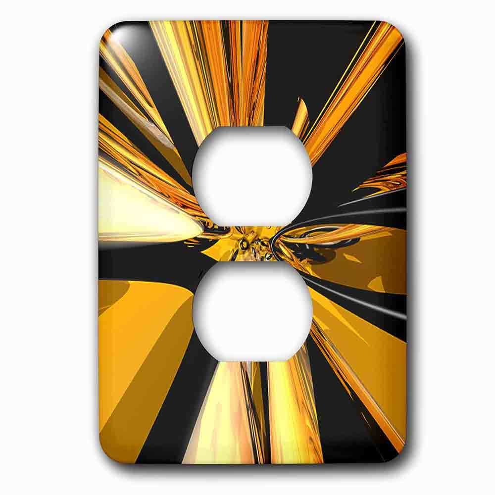 Jazzy Wallplates Single Duplex Outlet With Black And Tan Digital Art Of Black And Tan Colored Rings In A Stretched Perspective