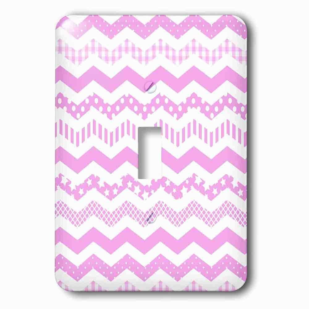 Jazzy Wallplates Single Toggle Wallplate With Pink Chevron Zigzag Pattern With A Twist Cute Girly Patterned Zig Zags