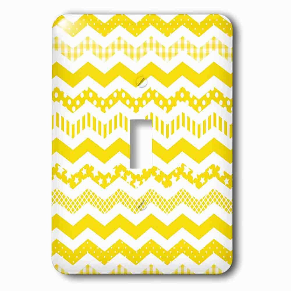Jazzy Wallplates Single Toggle Wallplate With Yellow Chevron Zigzag Pattern With A Twist Cute Patterned Zig Zags
