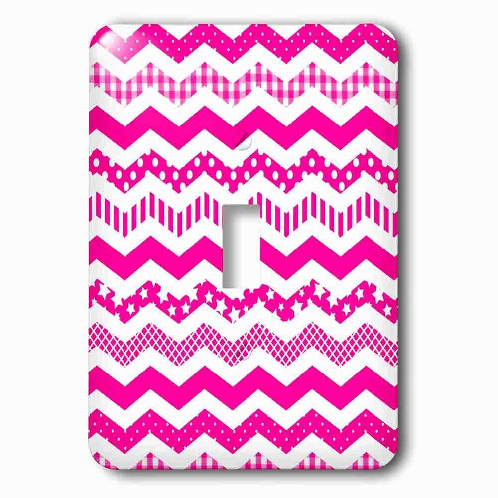 Jazzy Wallplates Single Toggle Wallplate With Hot Pink Chevron Zigzag Pattern With A Twist Cute Patterned Zig Zags
