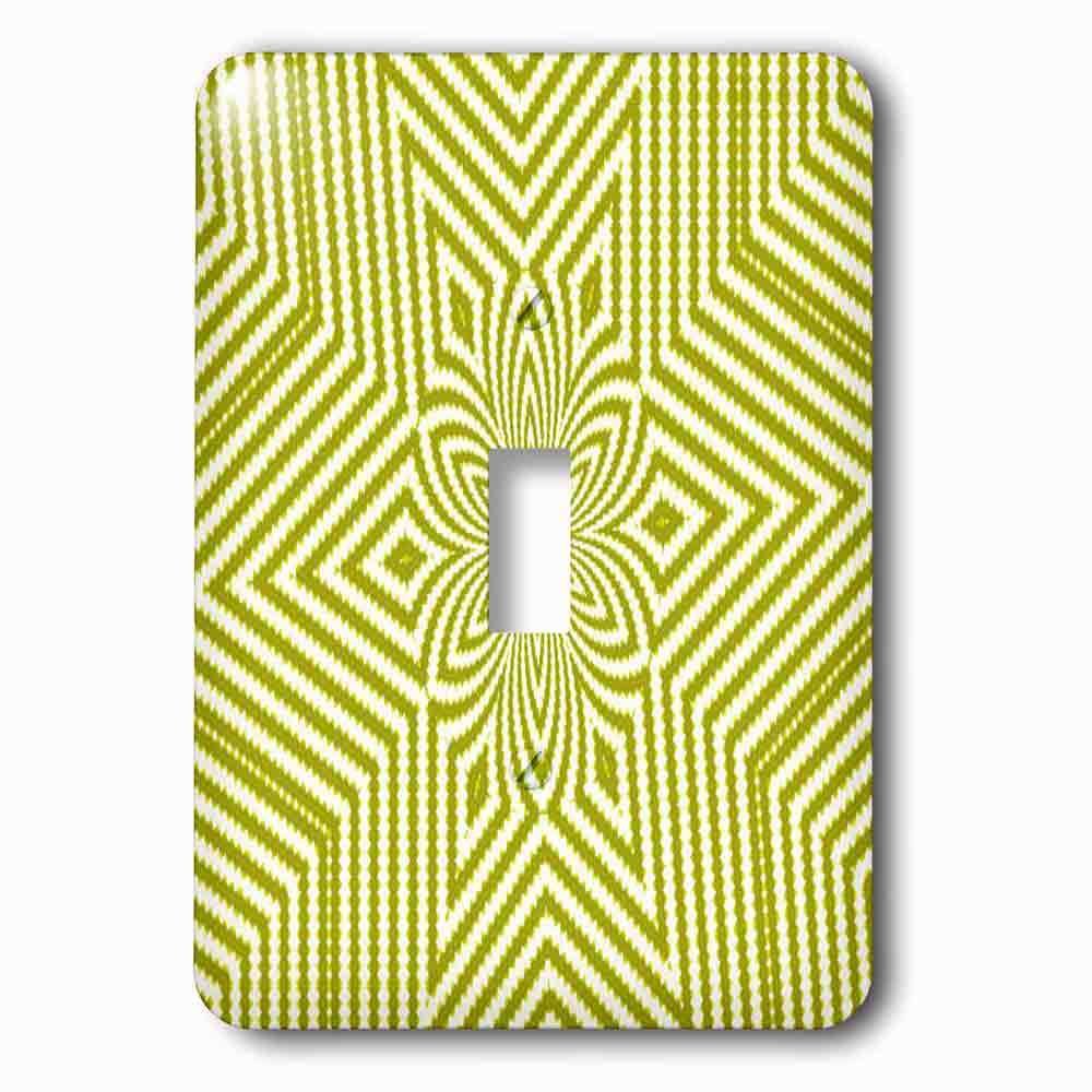 Jazzy Wallplates Single Toggle Wallplate With Textile Pattern Lime Green And White Large Star
