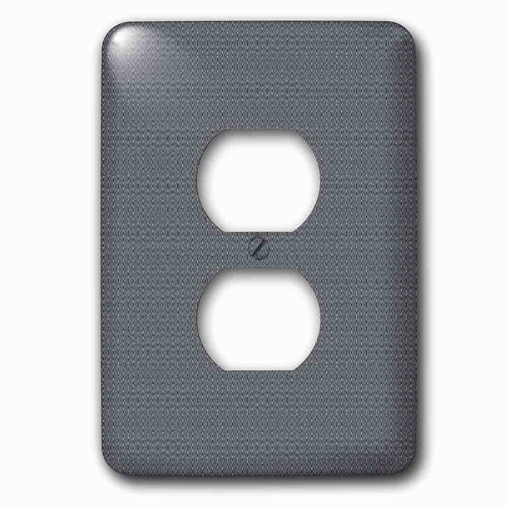 Jazzy Wallplates Single Duplex Outlet With Textile Pattern Gray And White