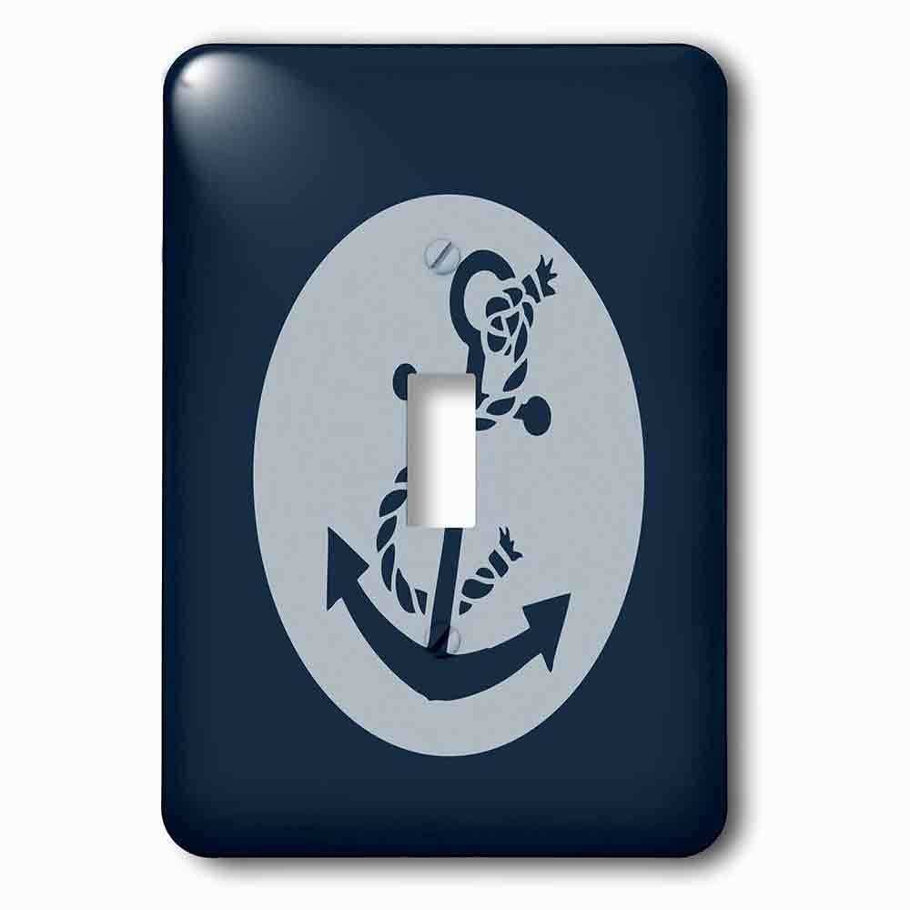Jazzy Wallplates Single Toggle Wallplate With Nautical Navy Blue Anchor