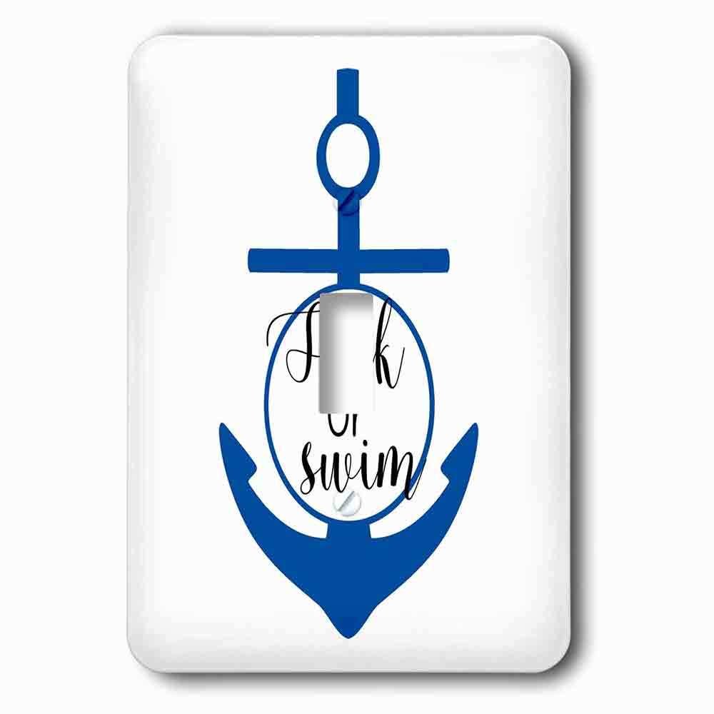 Jazzy Wallplates Single Toggle Wallplate With Sink Or Swim With Anchor