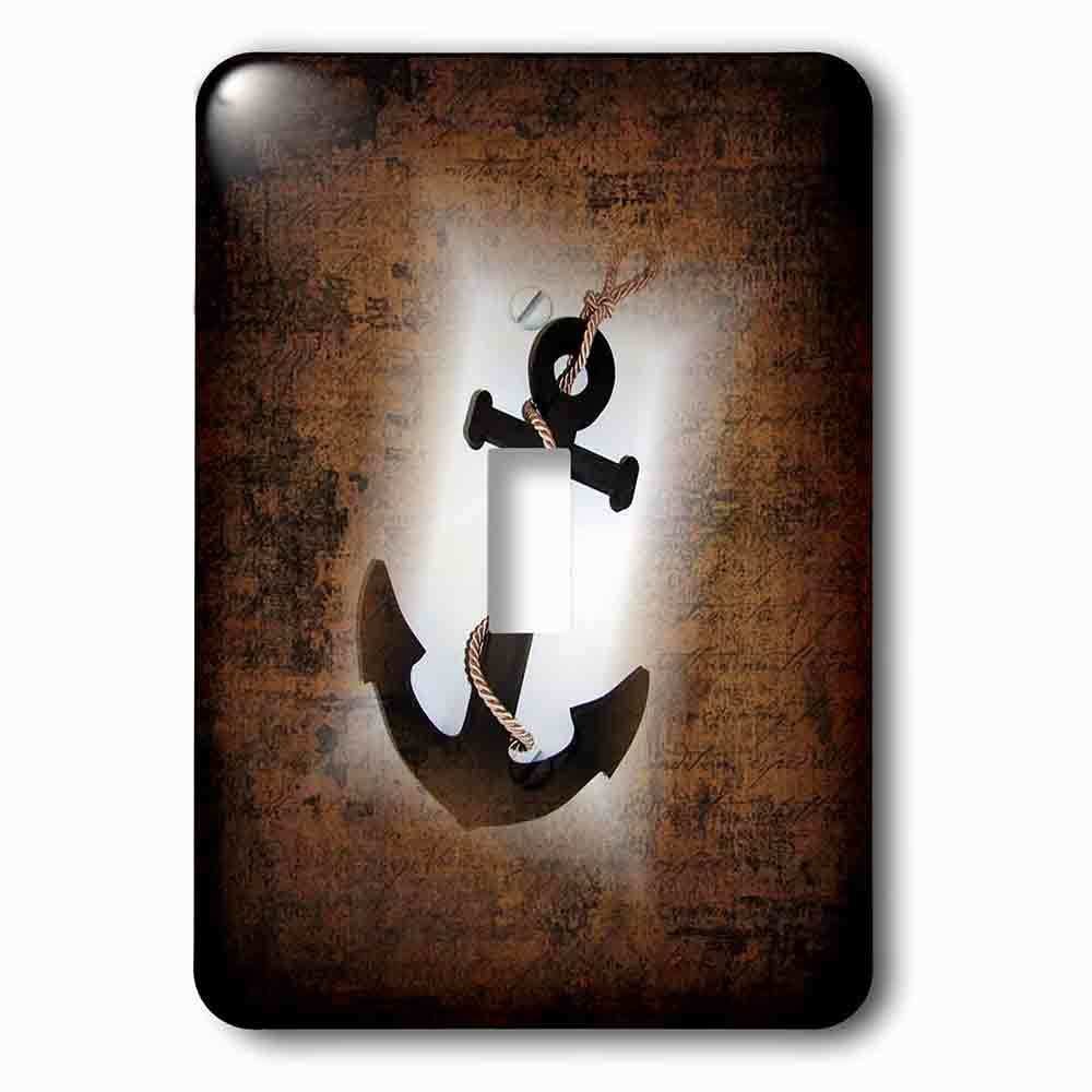 Jazzy Wallplates Single Toggle Wallplate With Image Of Aged Anchor With Rope On Antique Background