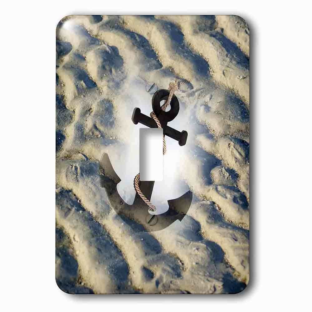Jazzy Wallplates Single Toggle Wallplate With Image Of Roped Anchor Super Imposed On Beach Sand