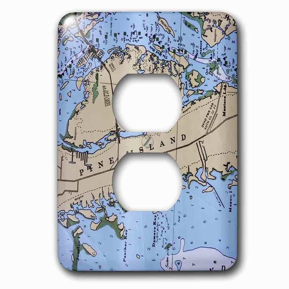 Jazzy Wallplates Single Duplex Outlet With Nautical Chart Ii