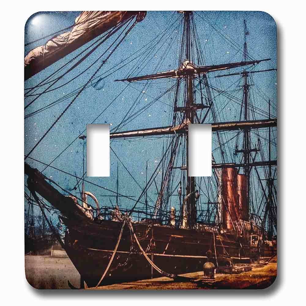 Jazzy Wallplates Double Toggle Wallplate With Steamer Sail Ship Shipping Marine Transport History Nautical
