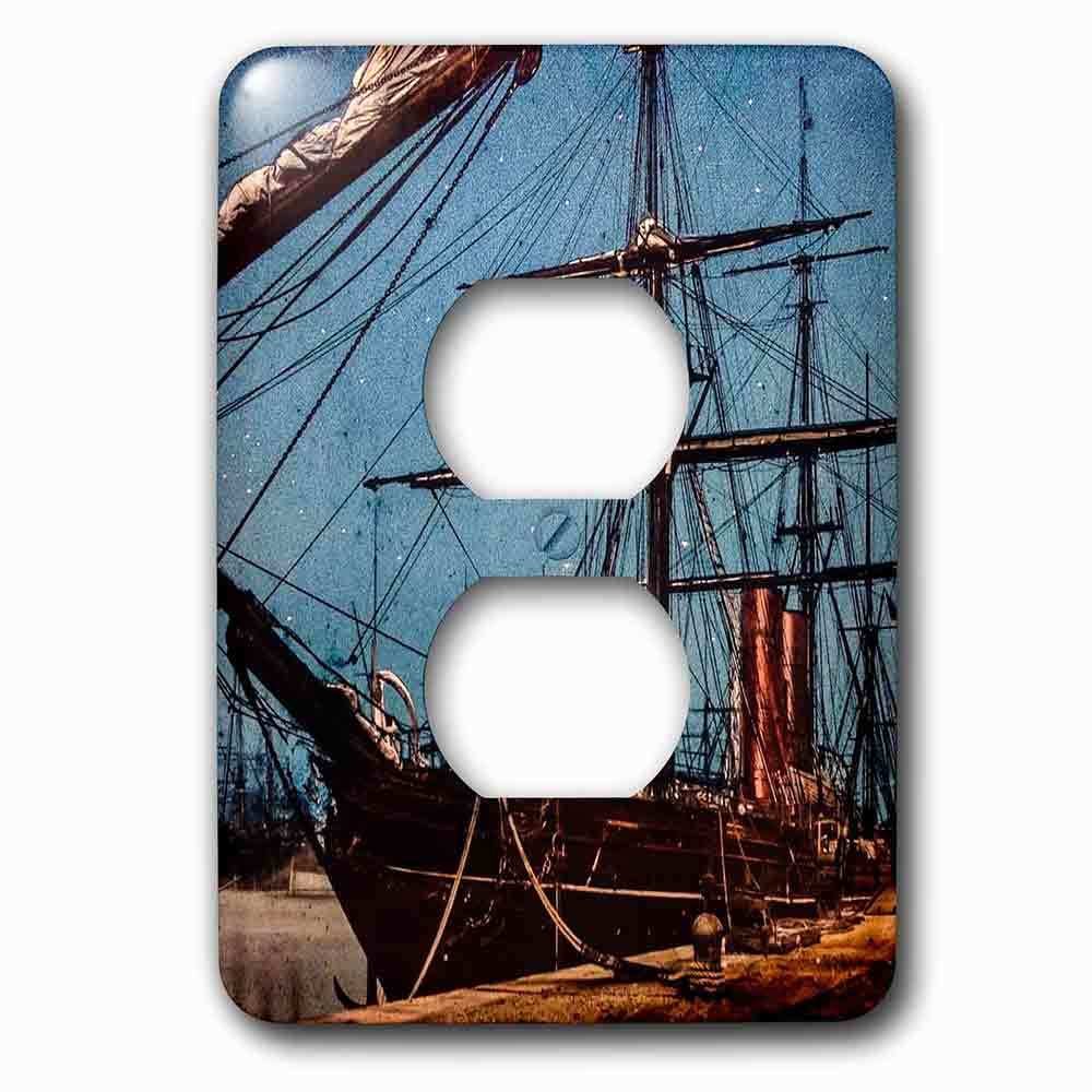 Jazzy Wallplates Single Duplex Outlet With Steamer Sail Ship Shipping Marine Transport History Nautical