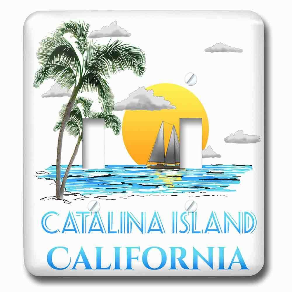 Jazzy Wallplates Double Toggle Wallplate With Nautical Sailing Beach Design For The Catalina Islands, California.