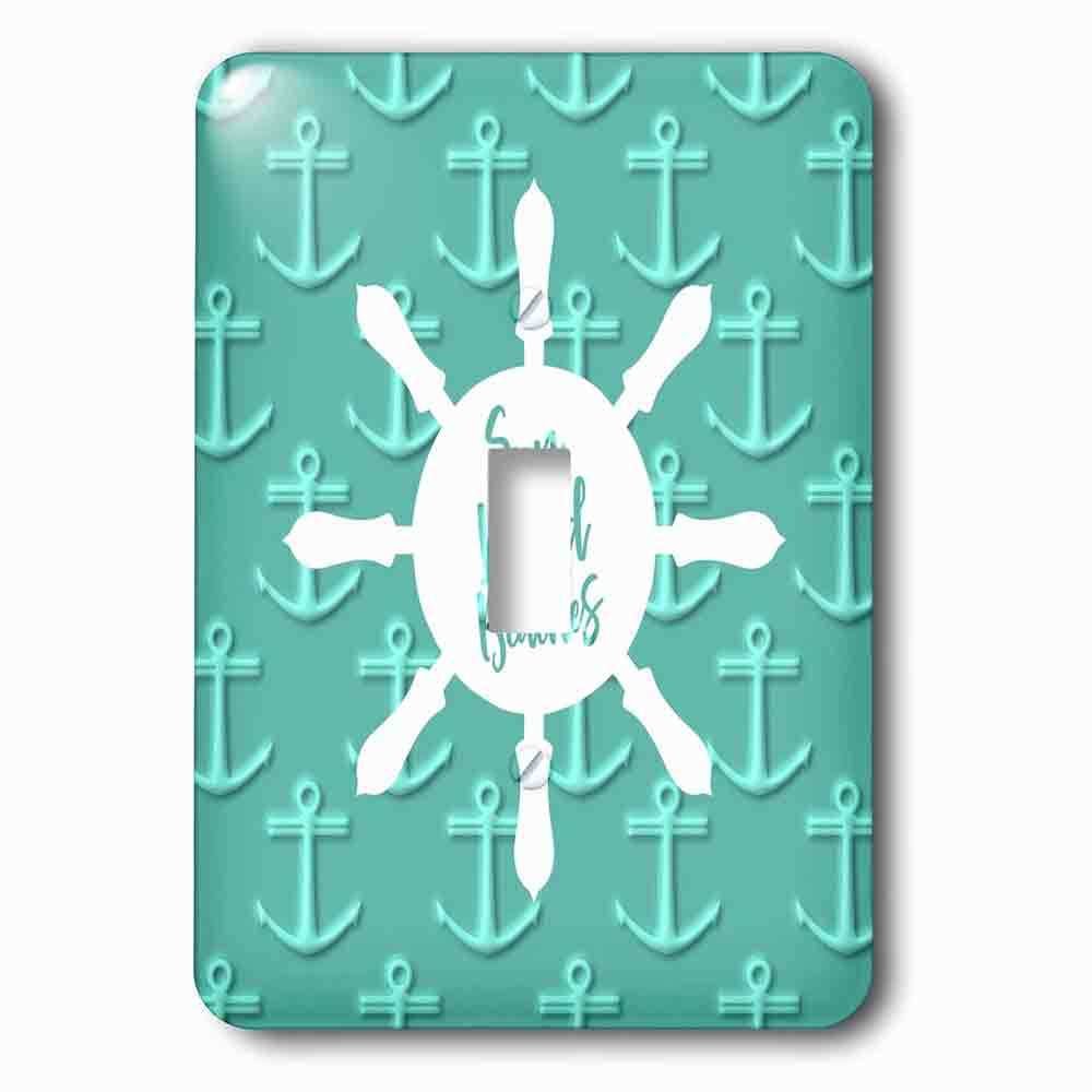 Jazzy Wallplates Single Toggle Wallplate With Sun Kissednautical Anchors And Ships Wheel Designnot Embossed
