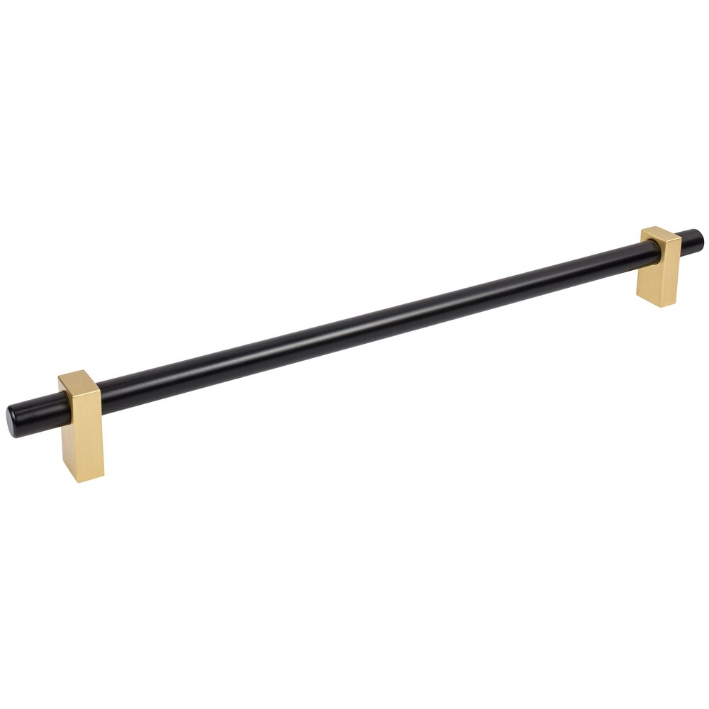 Jeffrey Alexander 18" Centers Appliance Pull in Matte Black with Brushed Gold