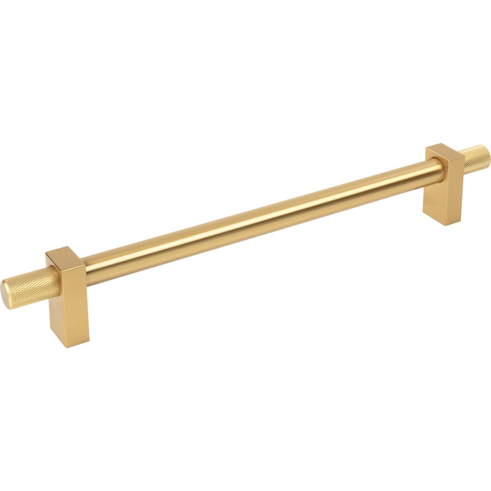 Jeffrey Alexander 12" Centers Appliance Pull With Knurled Ends in Brushed Gold