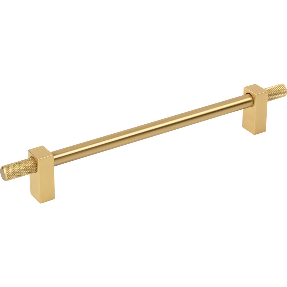 Jeffrey Alexander 192mm Centers Bar Pull With Knurled Ends in Brushed Gold