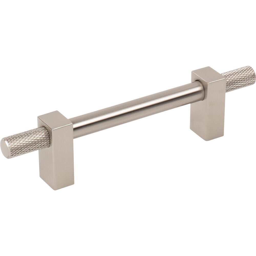 Jeffrey Alexander 96mm Centers Bar Pull With Knurled Ends in Satin Nickel