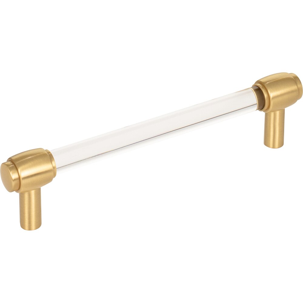Jeffrey Alexander 128 mm Center-to-Center Cabinet Bar Pull in Clear Acrylic and Brushed Gold