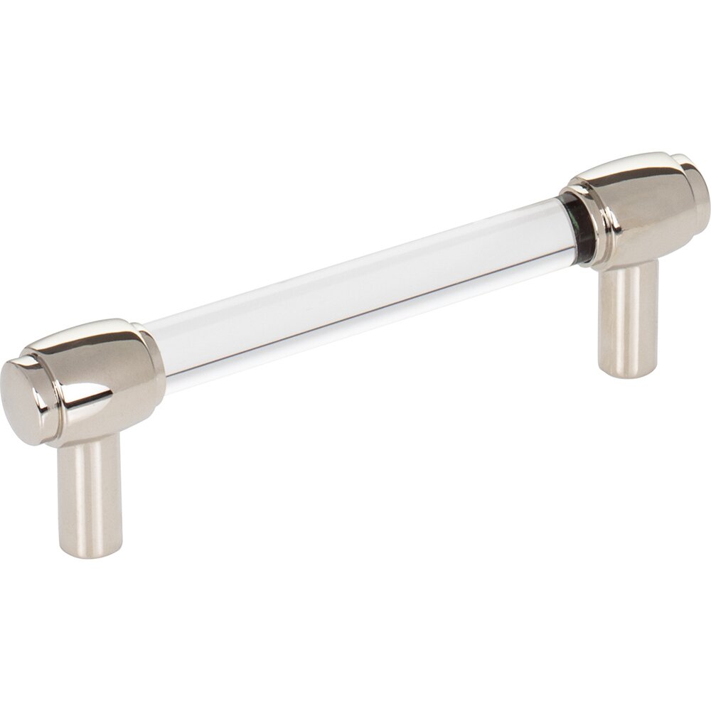 Jeffrey Alexander 96 mm Center-to-Center Cabinet Bar Pull in Clear Acrylic and Polished Nickel