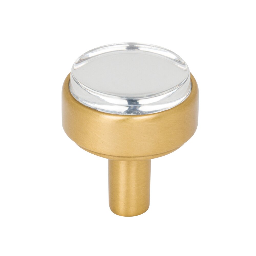 Jeffrey Alexander 1-1/8" Diameter Cabinet Knob in Clear Acrylic and Brushed Gold