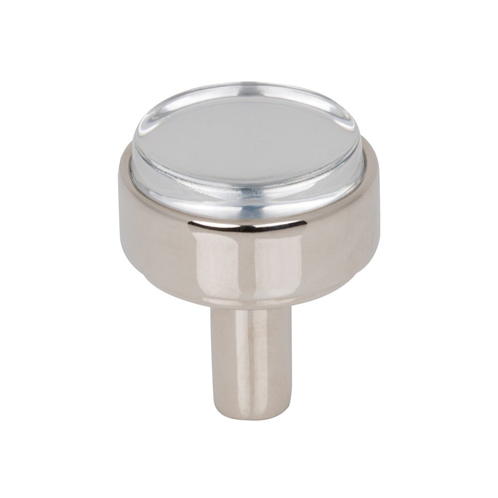 Jeffrey Alexander 1-1/8" Diameter Cabinet Knob in Clear Acrylic and Polished Nickel