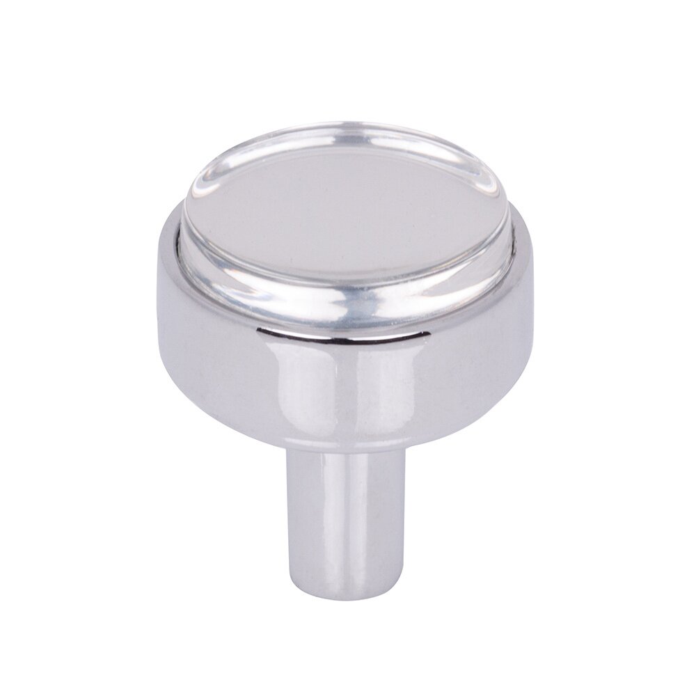 Jeffrey Alexander 1-1/8" Diameter Cabinet Knob in Clear Acrylic and Polished Chrome
