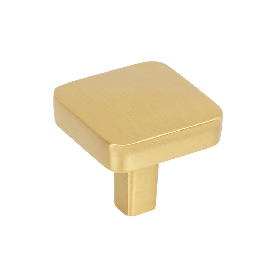 Jeffrey Alexander 1-1/4" Square Knob in Brushed Gold