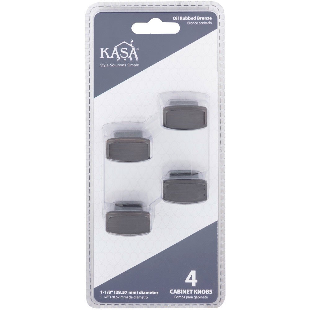 Kasaware (4pc Pack) 1 1/8" Long Cabinet Knob in Brushed Oil Rubbed Bronze