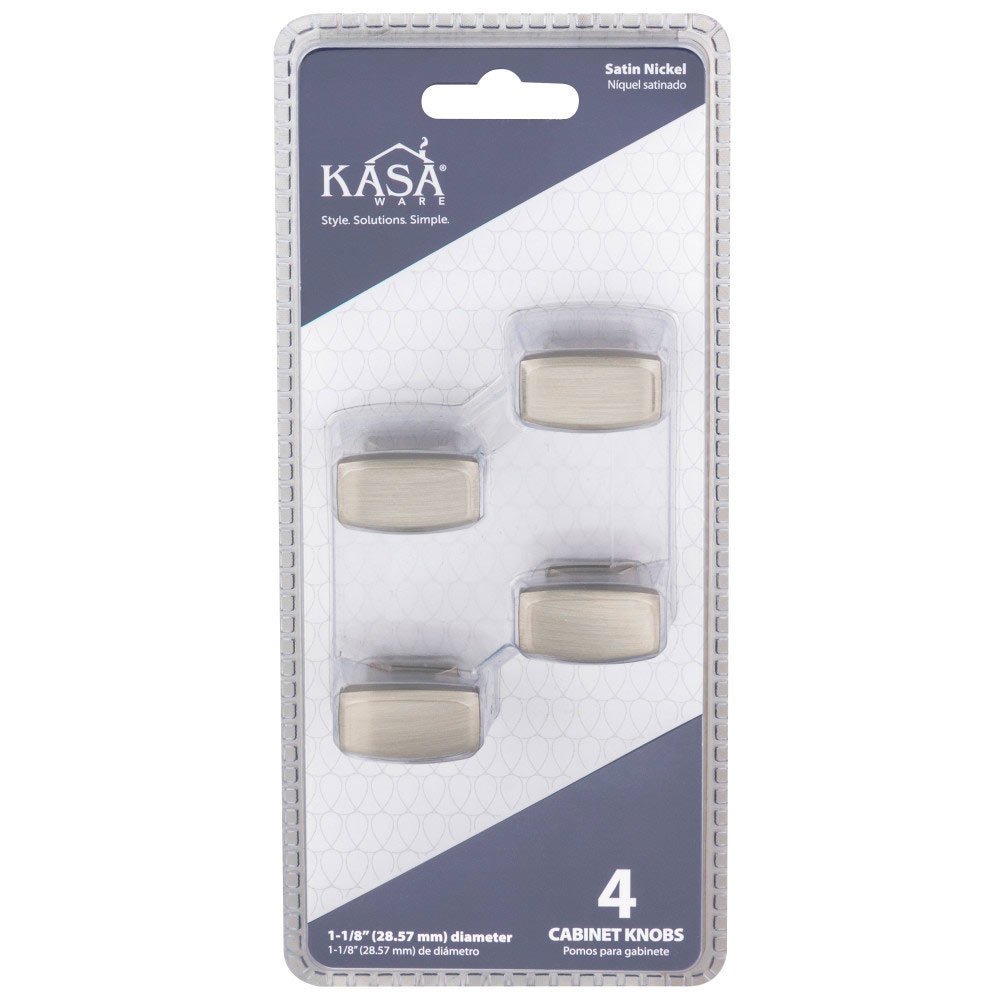 Kasaware (4pc Pack) 1 1/8" Long Cabinet Knob in Satin Nickel