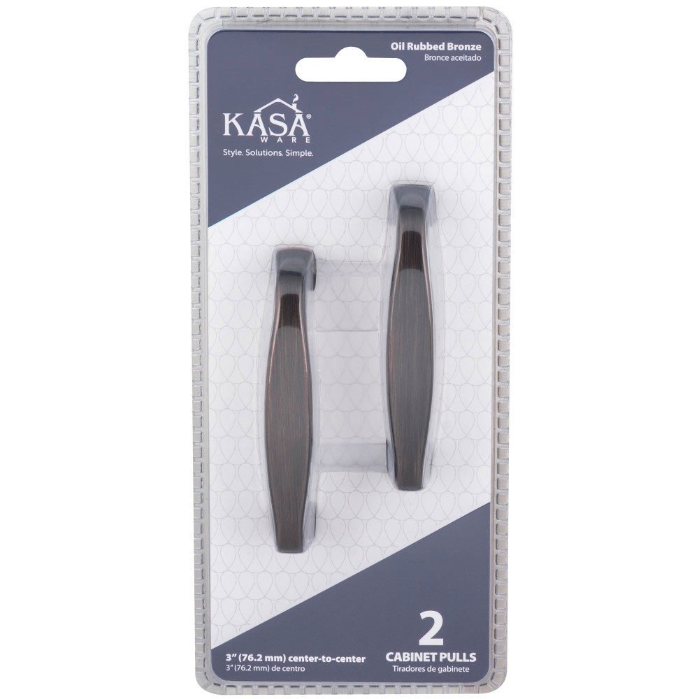Kasaware (2pc Pack) 3" Centers Cabinet Pull in Brushed Oil Rubbed Bronze