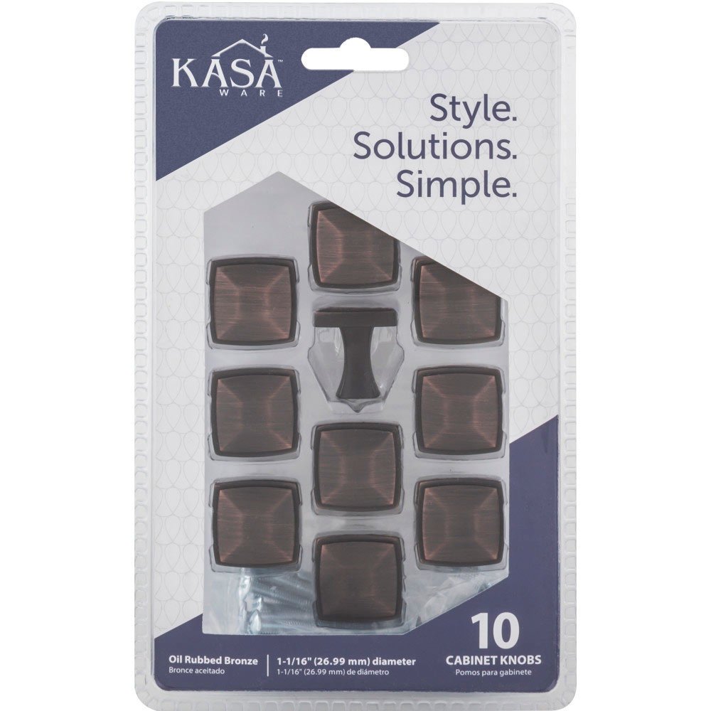 Kasaware (10pc Pack) 1 1/16" Diameter Cabinet Knob in Brushed Oil Rubbed Bronze