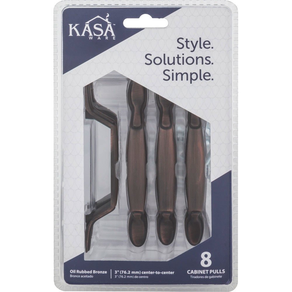 Kasaware (8pc Pack) 3" Centers Cabinet Pull in Brushed Oil Rubbed Bronze