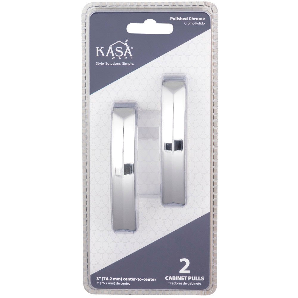 Kasaware (2pc Pack) 3" Centers Cabinet Pull in Polished Chrome
