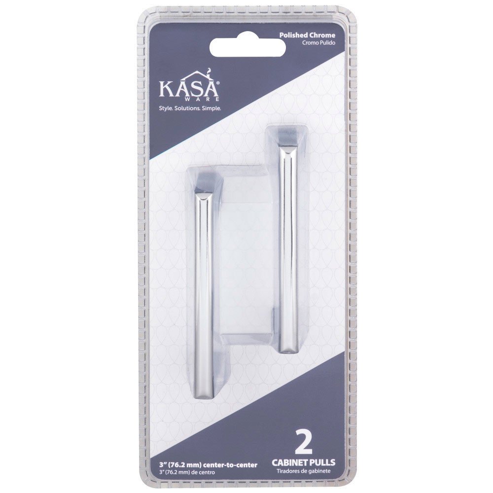 Kasaware (2pc Pack) 3" Centers Cabinet Pull in Polished Chrome