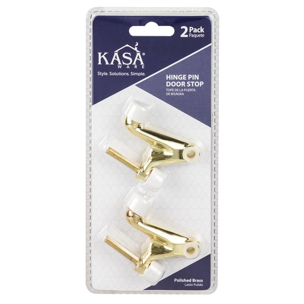 Kasaware (2pc Pack) Hinge Pin Door Stops in Polished Brass