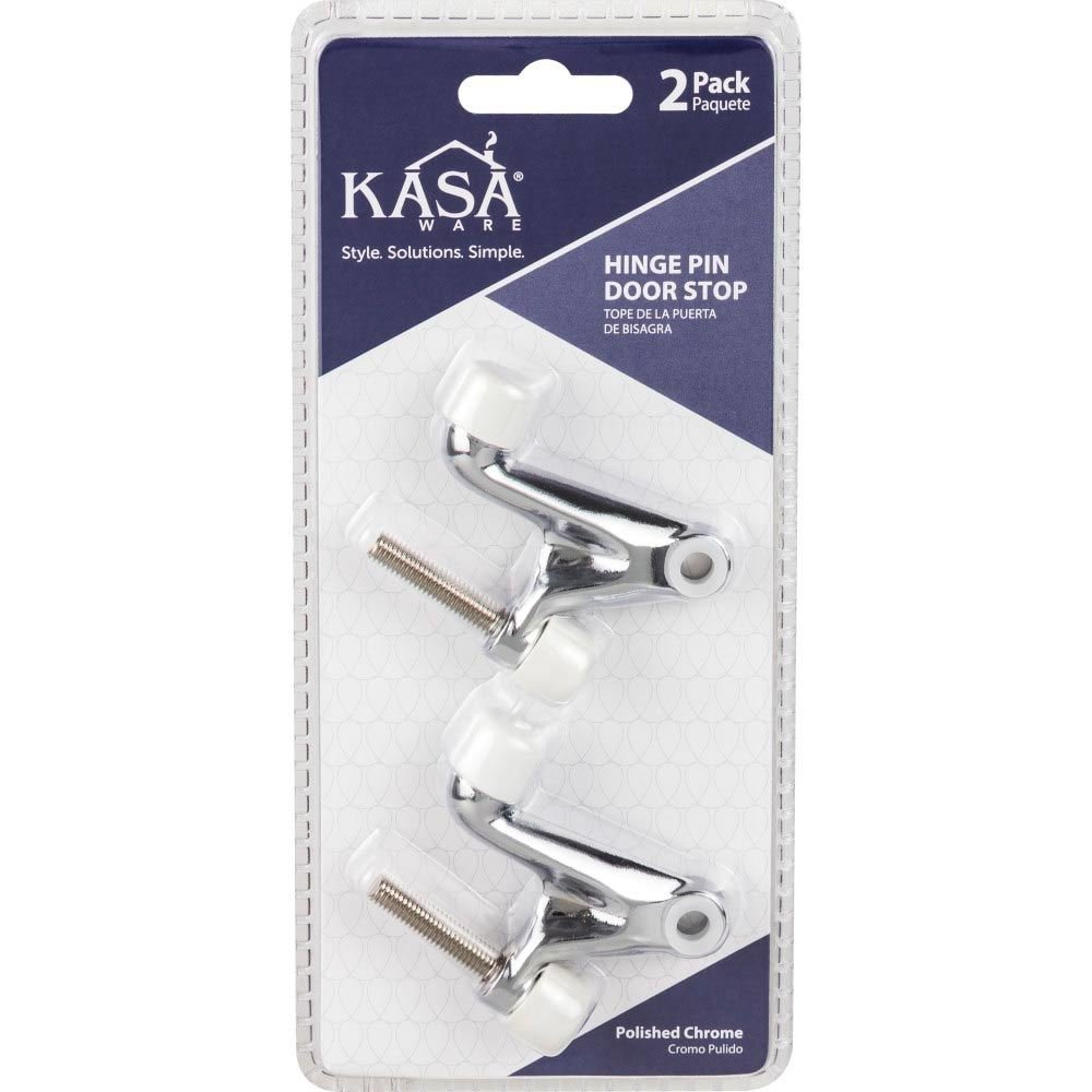 Kasaware (2pc Pack) Hinge Pin Door Stops in Polished Chrome