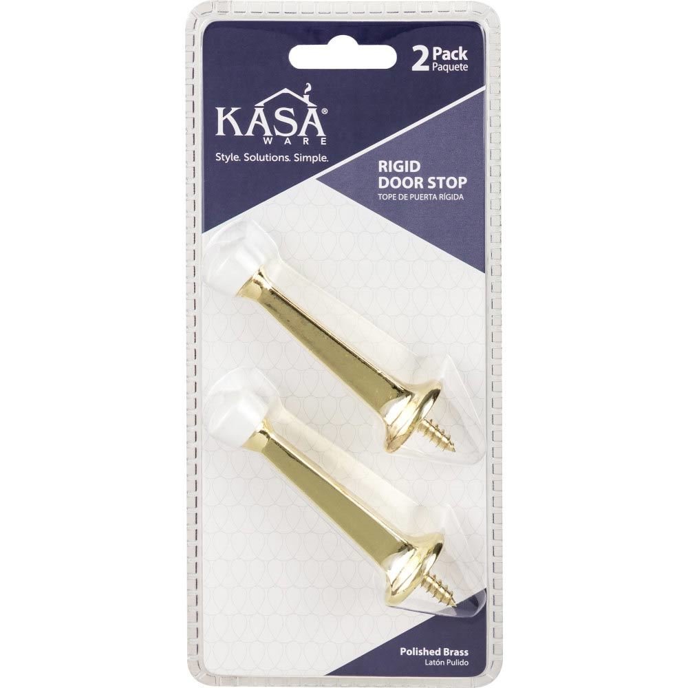 Kasaware (2pc Pack) Rigid Door Stops in Polished Brass