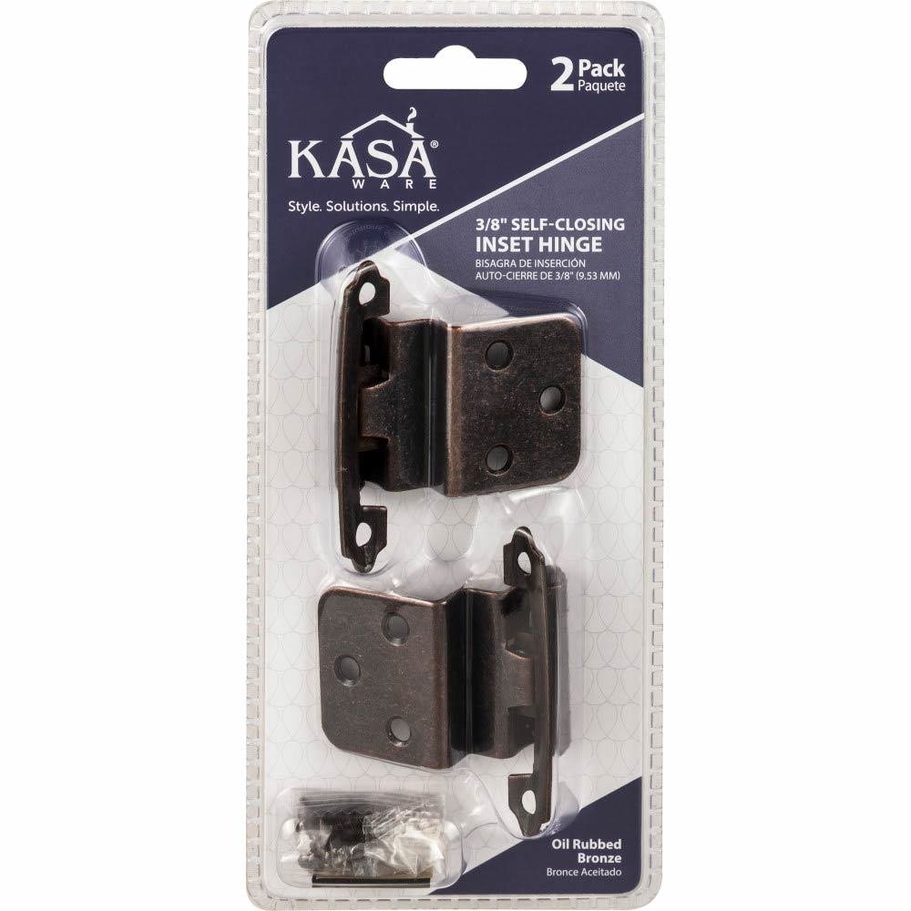 Kasaware (2pc Pack) 3/8" Self-closing Inset Hinges in Brushed Oil Rubbed Bronze