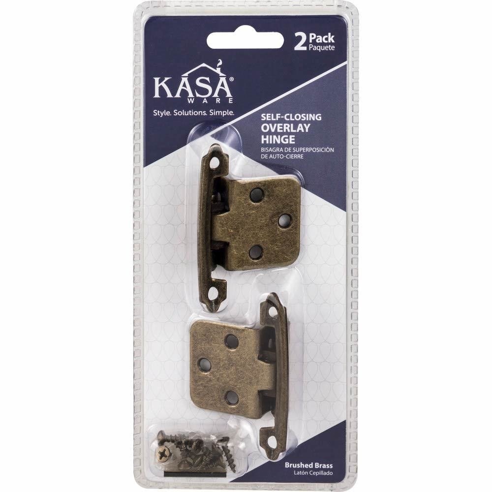 Kasaware (2pc Pack) Self-closing Overlay Hinges in Burnished Brass