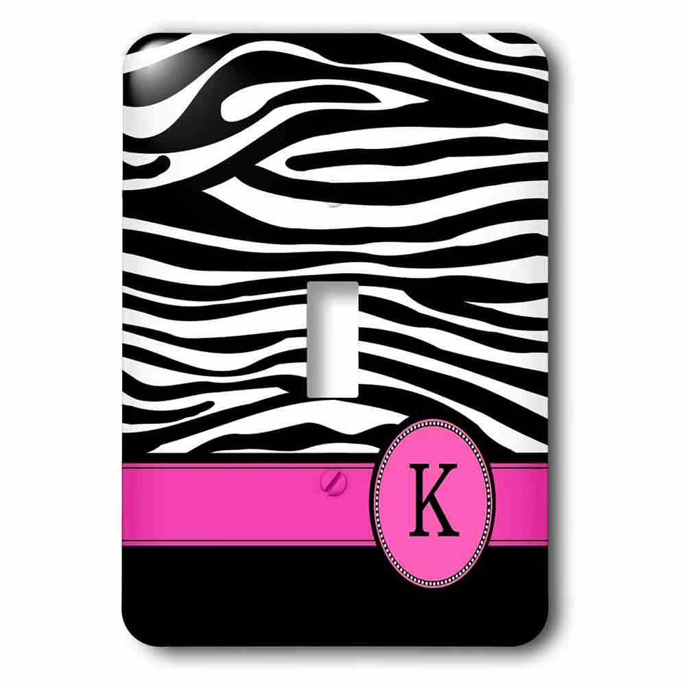 Jazzy Wallplates Single Toggle Switch Plate With Hot Pink Personalized Letter "K" Monogrammed
