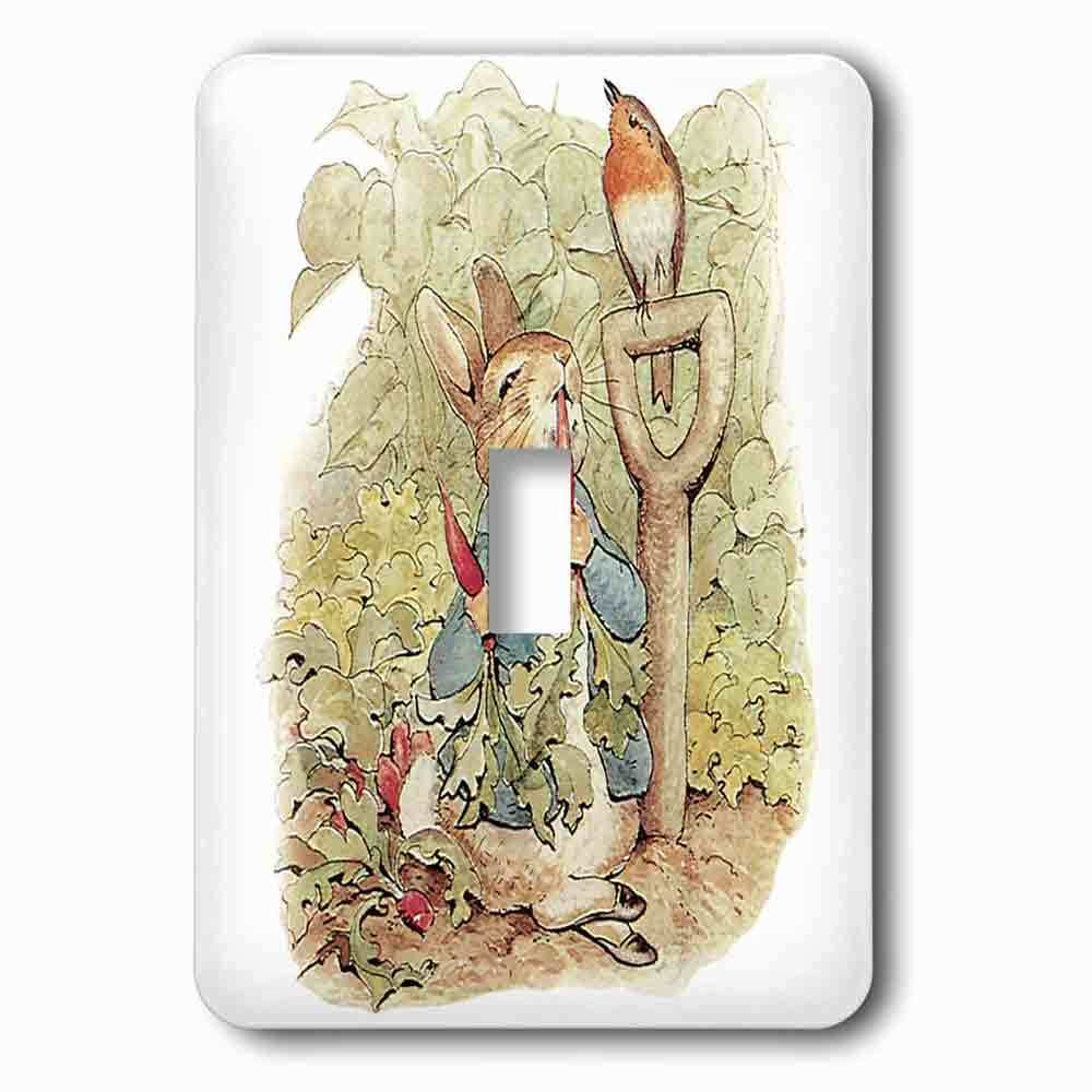 Jazzy Wallplates Single Toggle Wallplate With Peter Rabbit In The Garden Vintage Art