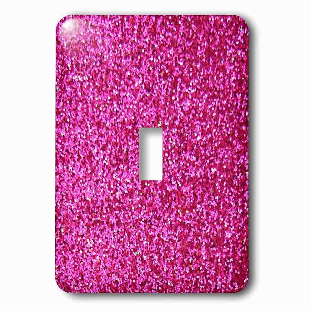 Jazzy Wallplates Single Toggle Wallplate With Hot Pink Faux Glitter Photo Of Glittery Texture Girly Trendy Glamorous Sparkly Bling Effect